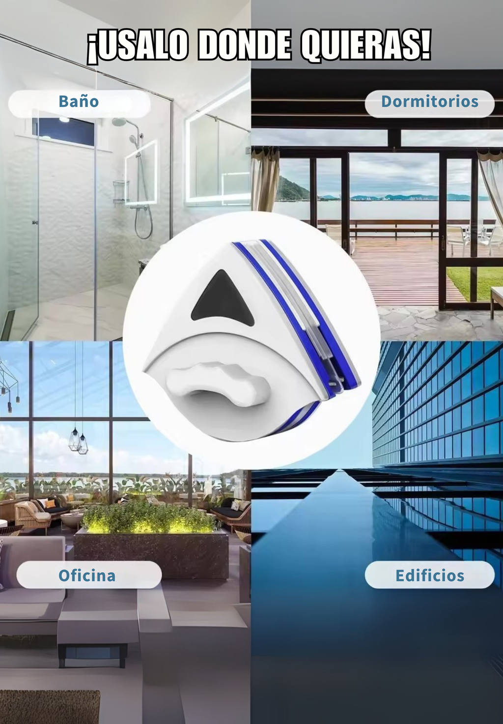 Limpia Vidrios Magnético 🧲 – Doble Acción para un Resultado Profesional