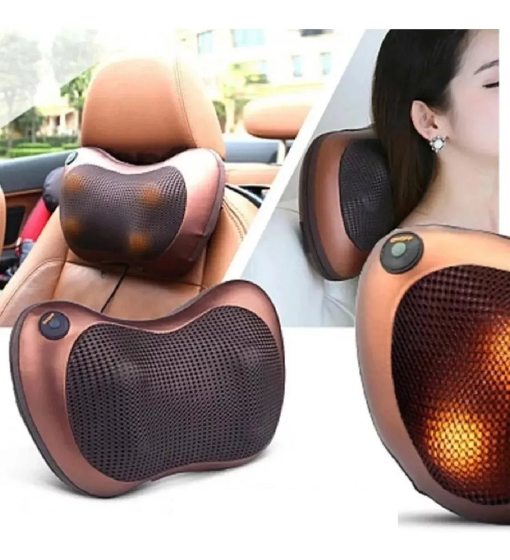 MASAJEADOR ALMOHADA PARA CUELLO Y CERVICALES DE 8 PUNTAS PARA LA CASA O EL AUTO