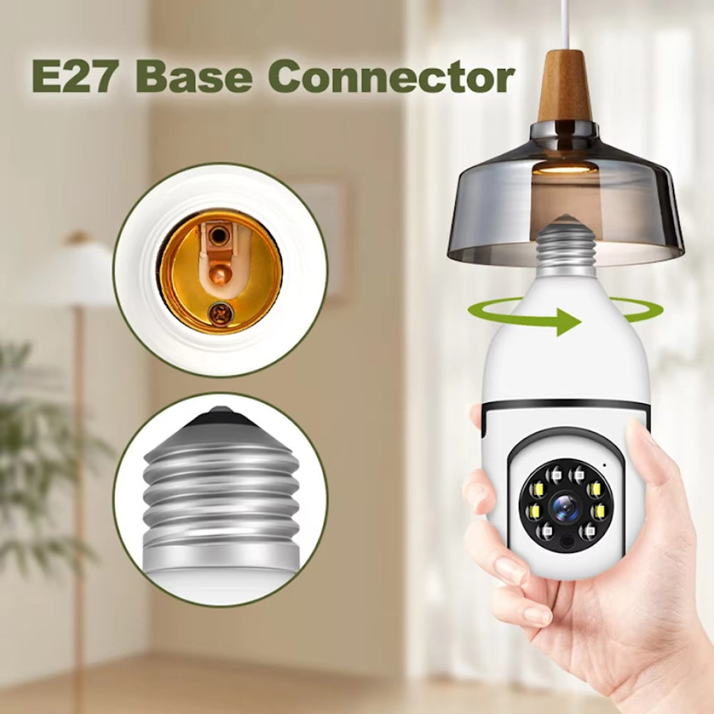 CAMARA WIFI TIPO LAMPARA BOMBITA DE LUZ INALAMBRICA GIRATORIA