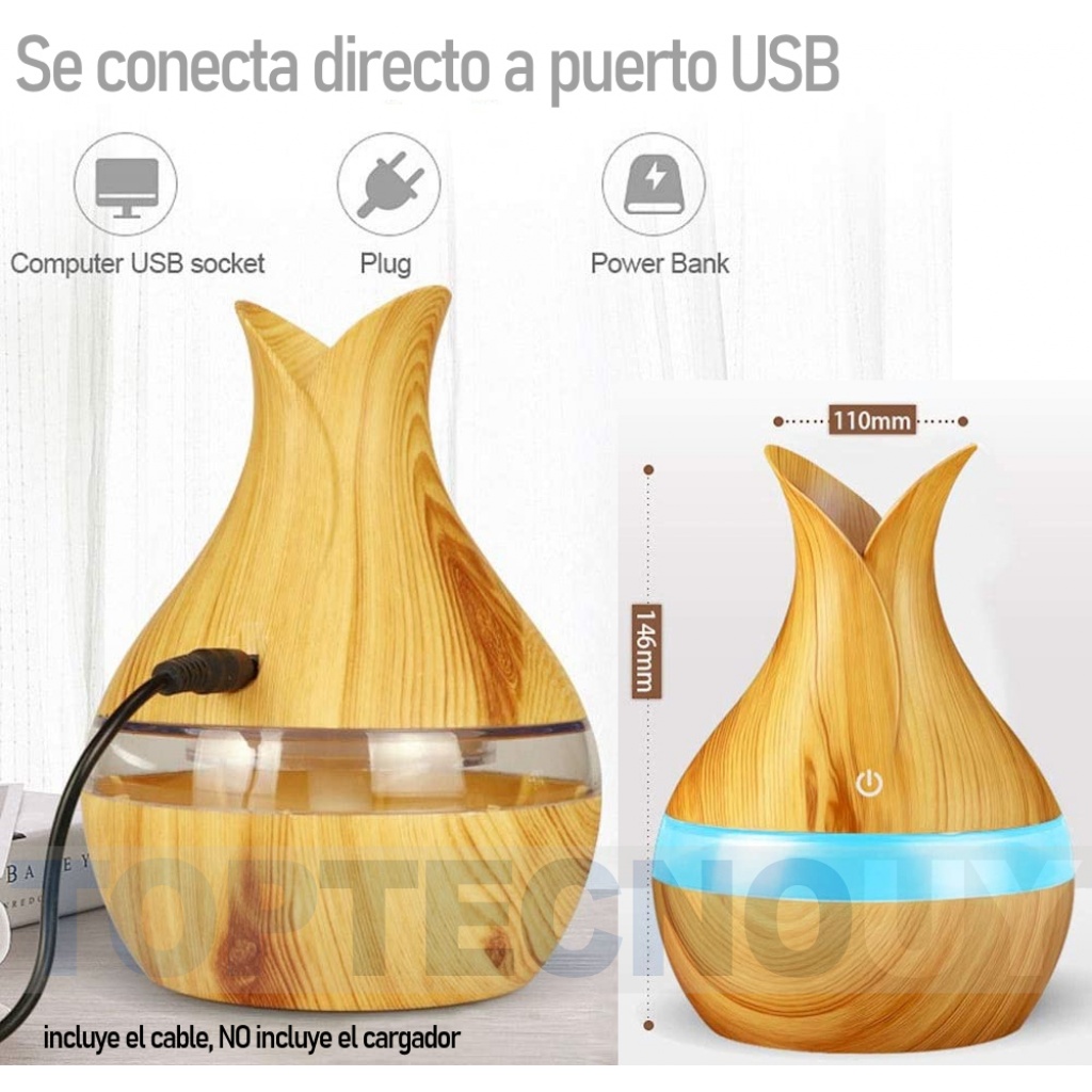 Difusor LED con vapor saliendo