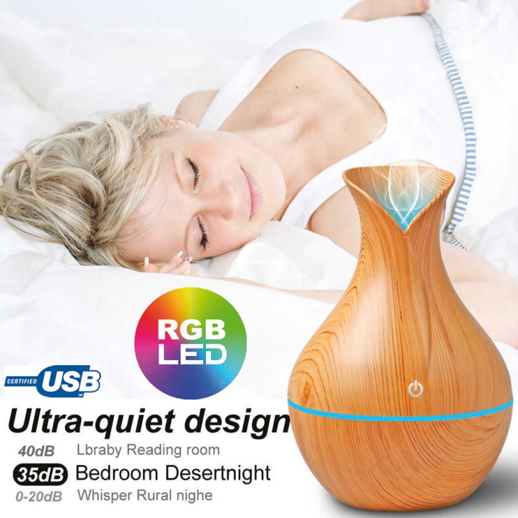 Difusor LED en mesa de noche lifestyle