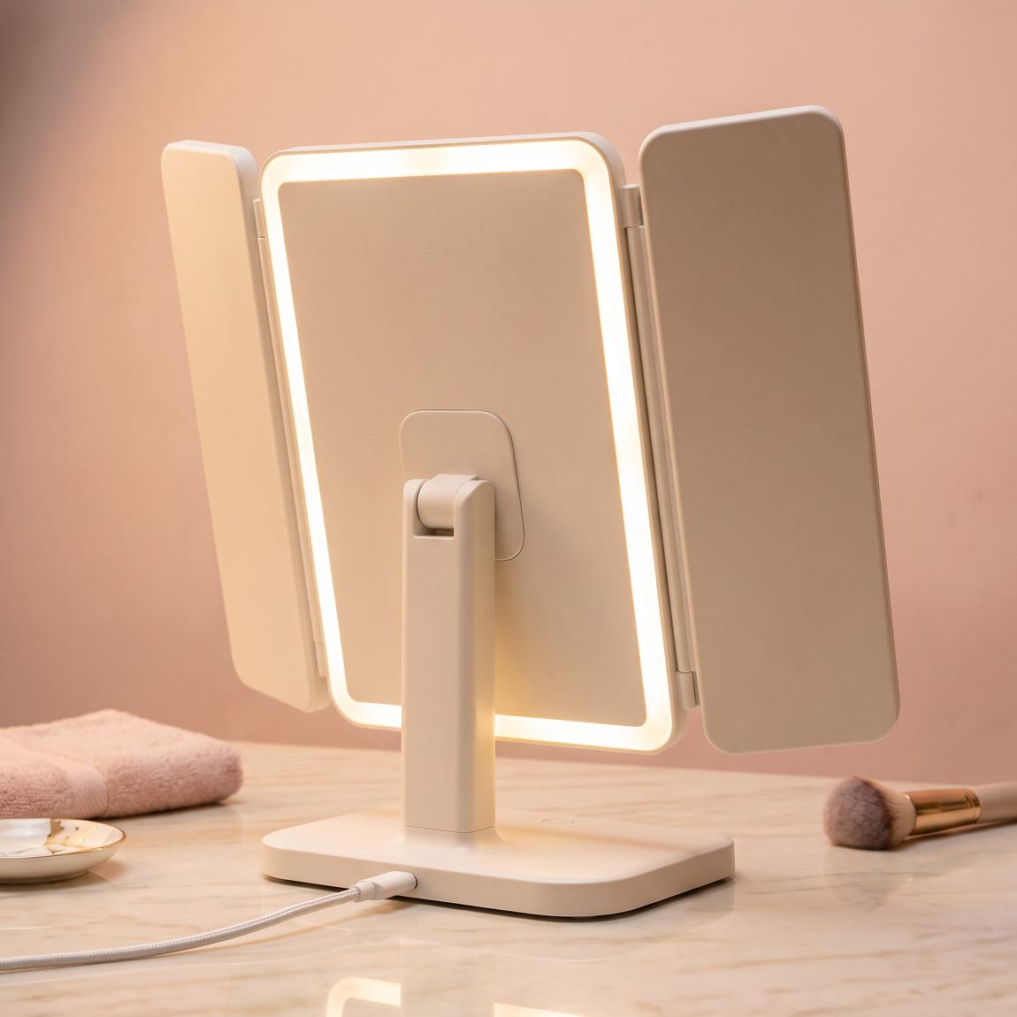 Recargable y funciona enchufado por USB-C