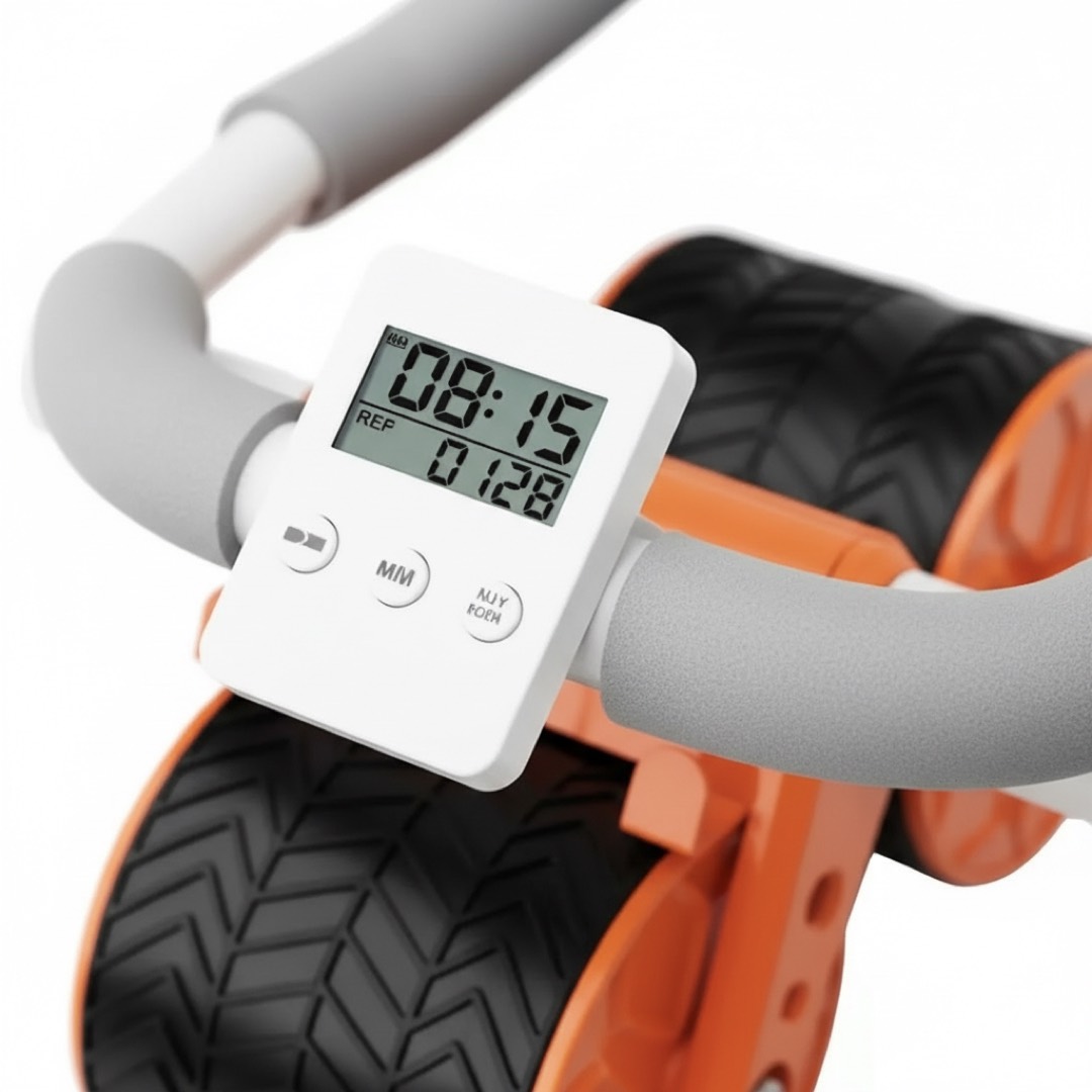 Pantalla con contador de repeticiones y tiempo
