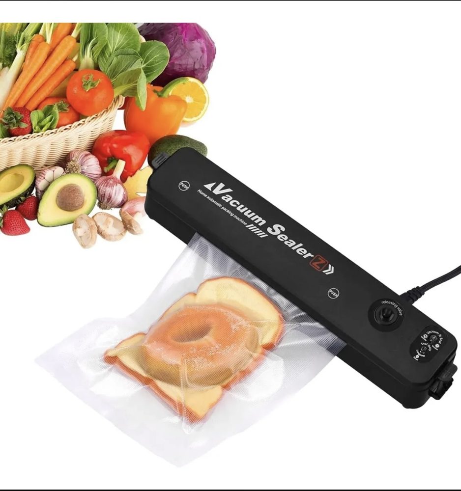 Selladora al vacío sellando una bolsa con carne
