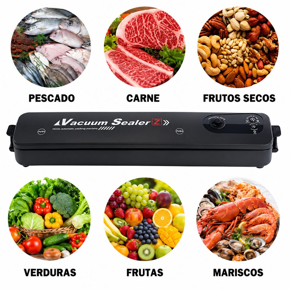 Carne, pescado, frutas, verduras, frutos secos y mariscos